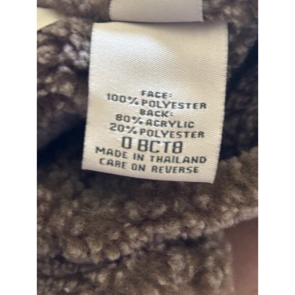 LL Bean Fleece Sherpa Lined Faux Suede Button Jacket Womens L Brown - Picture 6 of 8